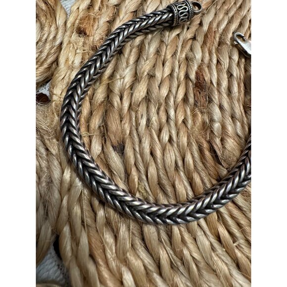 Suarti Bali 925 Sterling Silver Thick Foxtail Wheat Designer Bracelet 8" - Picture 3 of 6